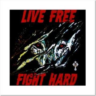 Live Free Fight Hard lone wolf claws Posters and Art